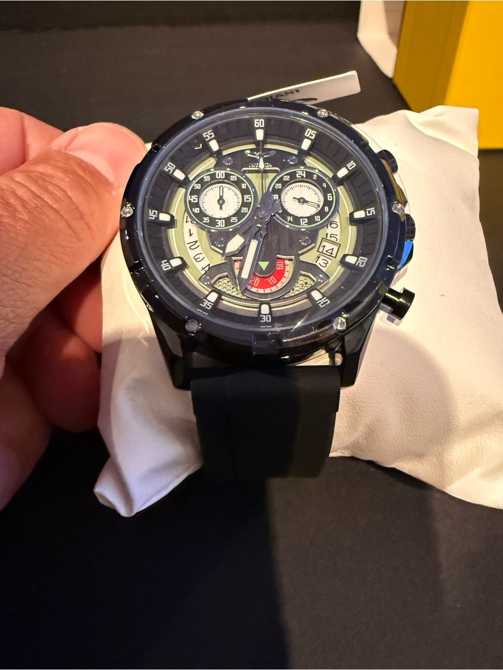 Invicta Black Sport Chronograph Silicone Strap Watch